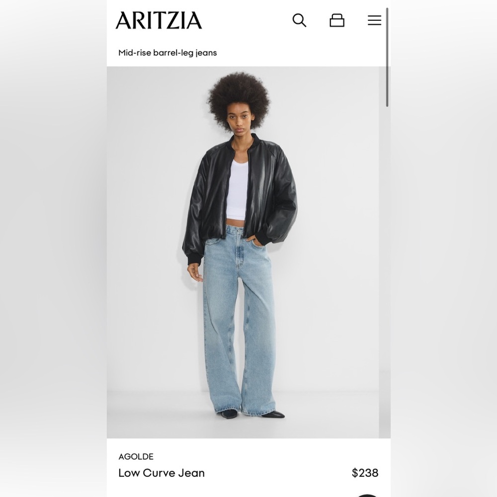 Agolde Black Straight Leg Jeans